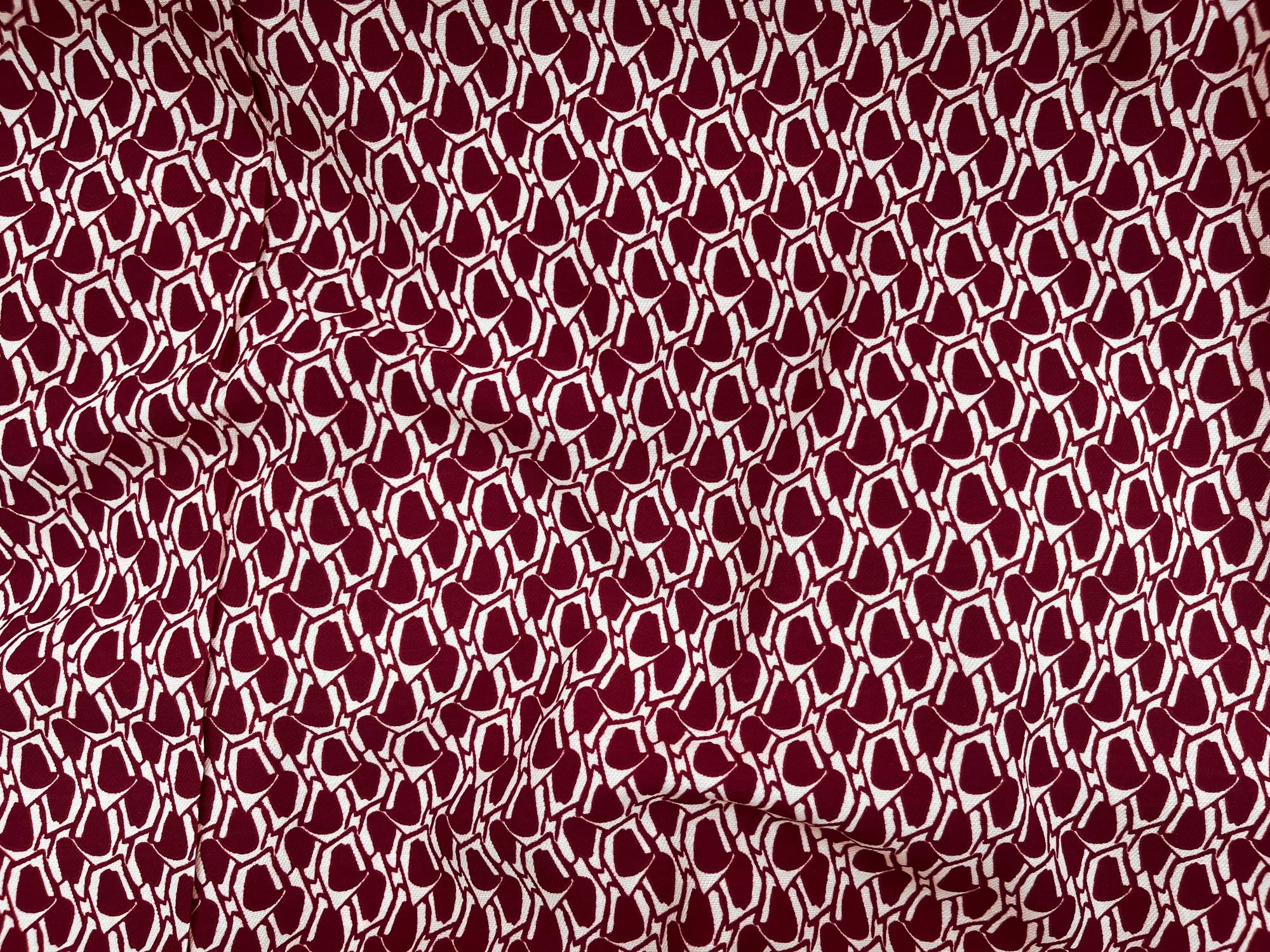 Retro Cherry  - Clearance Printed Crepe Fabric