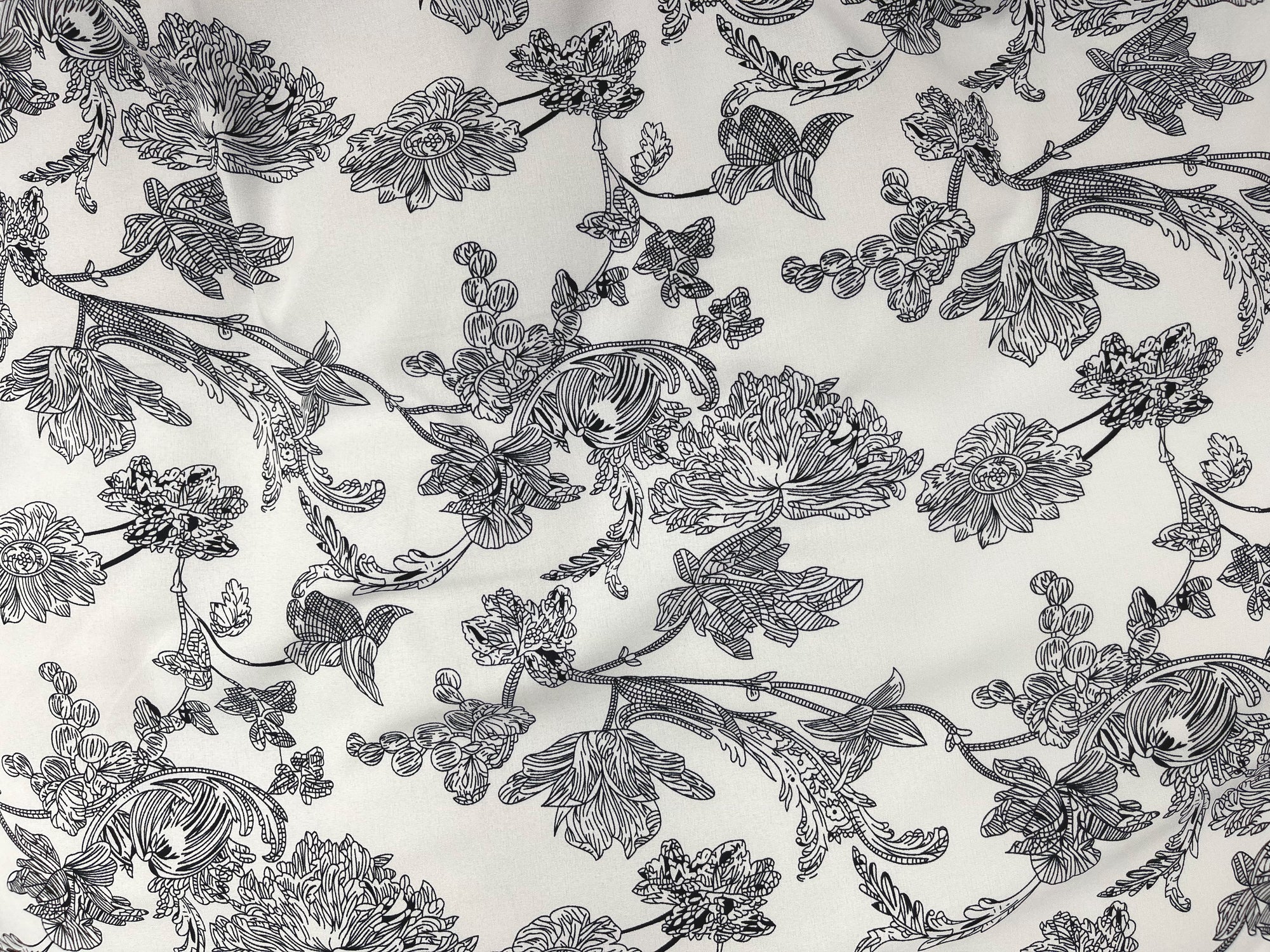 Chinese Garden - Printed Crepe Fabric