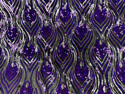 Peacock Pride - Sequin Fabric