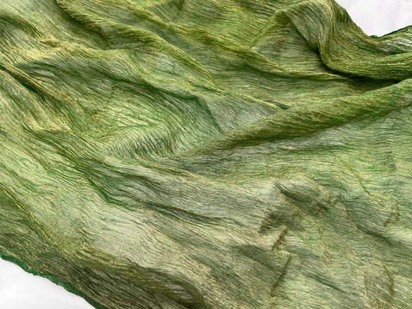 Eggplant Silver Metallic Crushed Organza Fabric main image 1