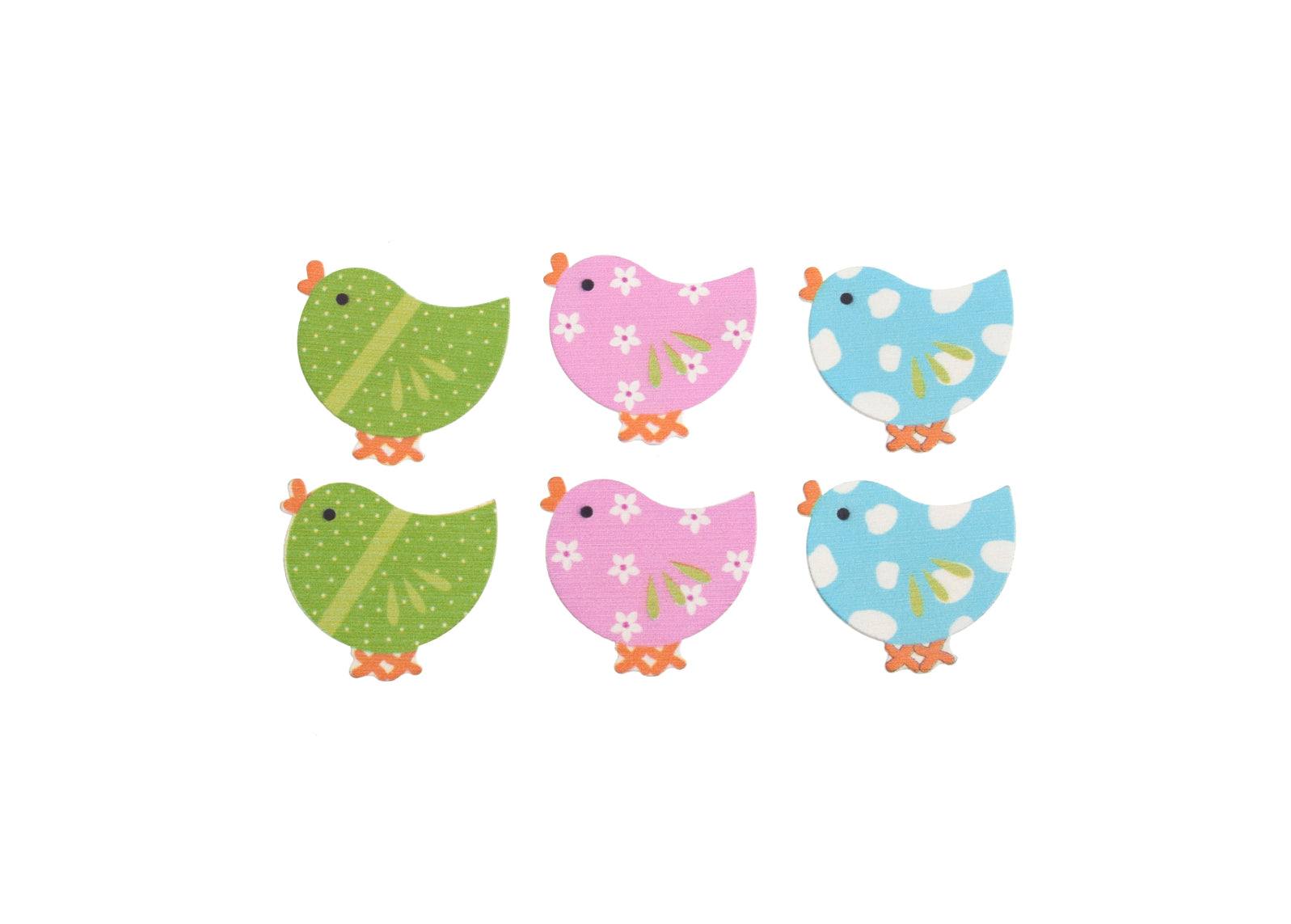Craft Embellishments: Coloured Chicks: (6 Pack)