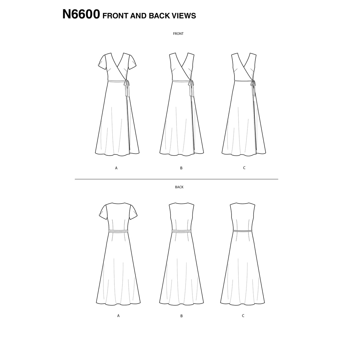 6600 New Look Sewing Pattern N6600 Misses' Wrap Dress