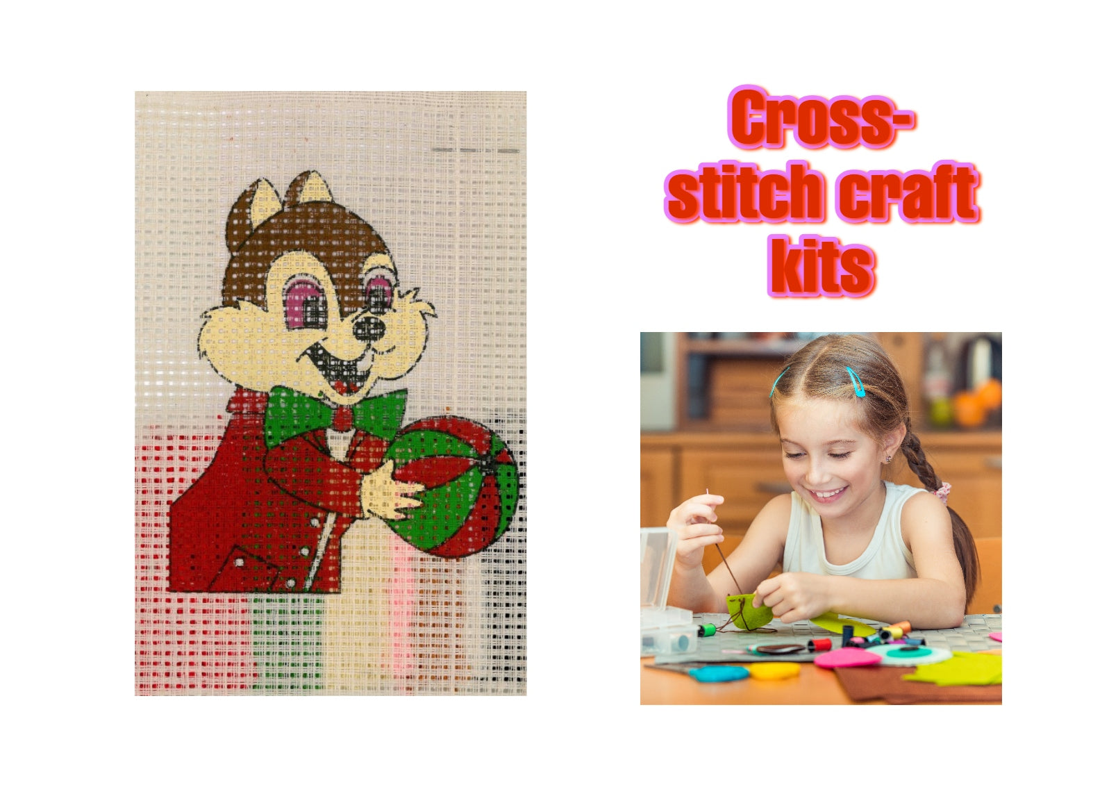 Binca Beginners Cross Stitch Kit - Chipmunk