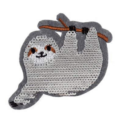Hanging Bear- Iron -On & Sew-On (Flip Sequin Motif)