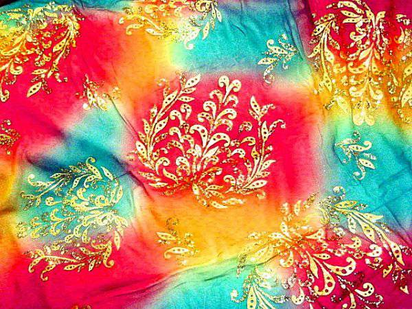 Multi coloured shop chiffon fabric