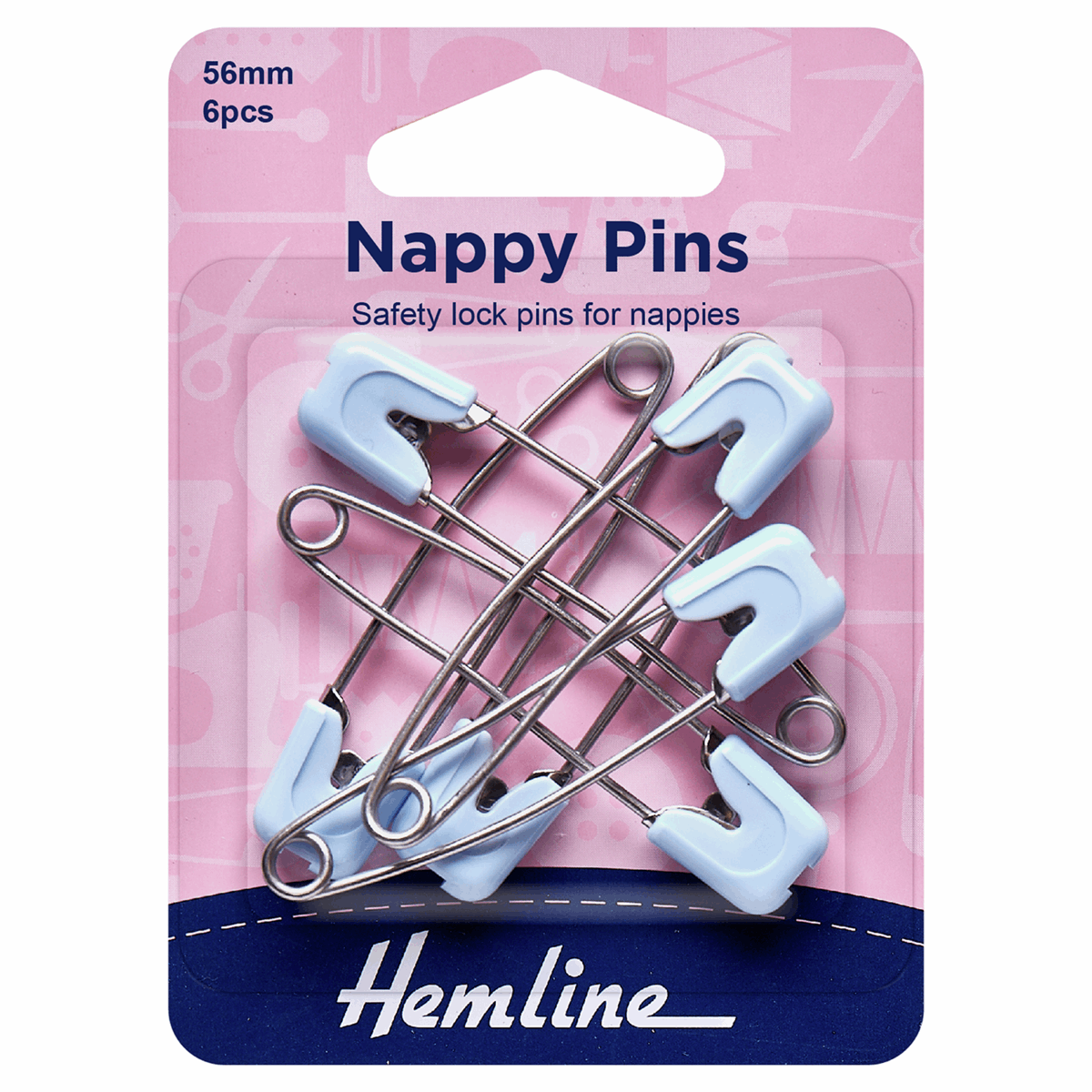 Nappy Saftey Pins - 56mm (6pcs)