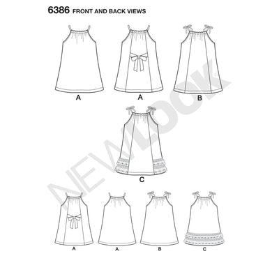 6386 Toddlers' Easy Pillowcase Dresses