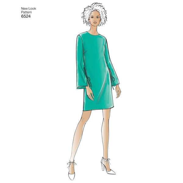 6524 New Look Pattern 6524 Women's Dress with Sleeve Variations