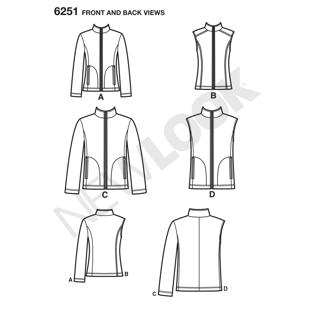 6251 Misses' and Men's Jacket or Vest