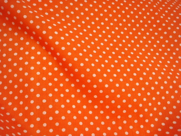4mm Polka Dot Polycotton Fabric x 112cm - Orange — Artificial