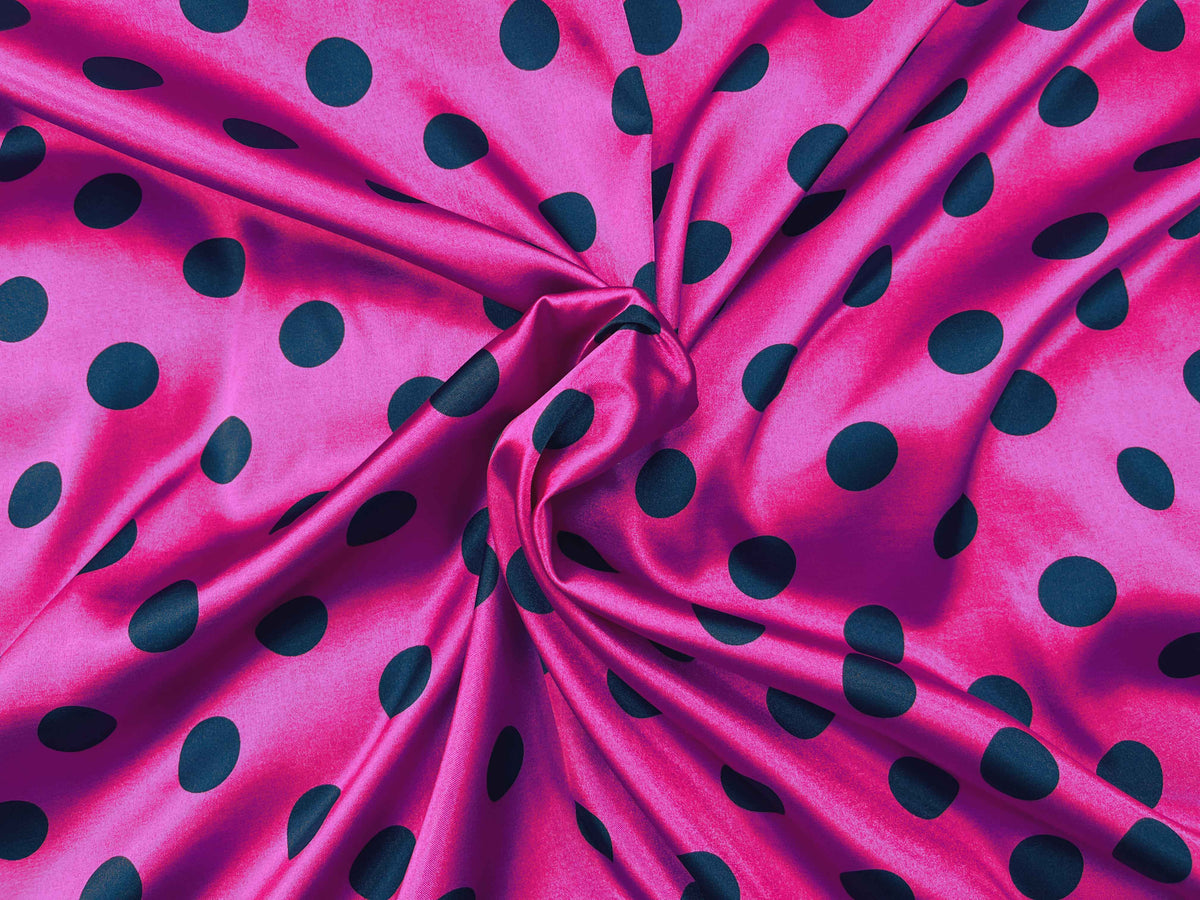 25mm Polka Dot Satin Fabric