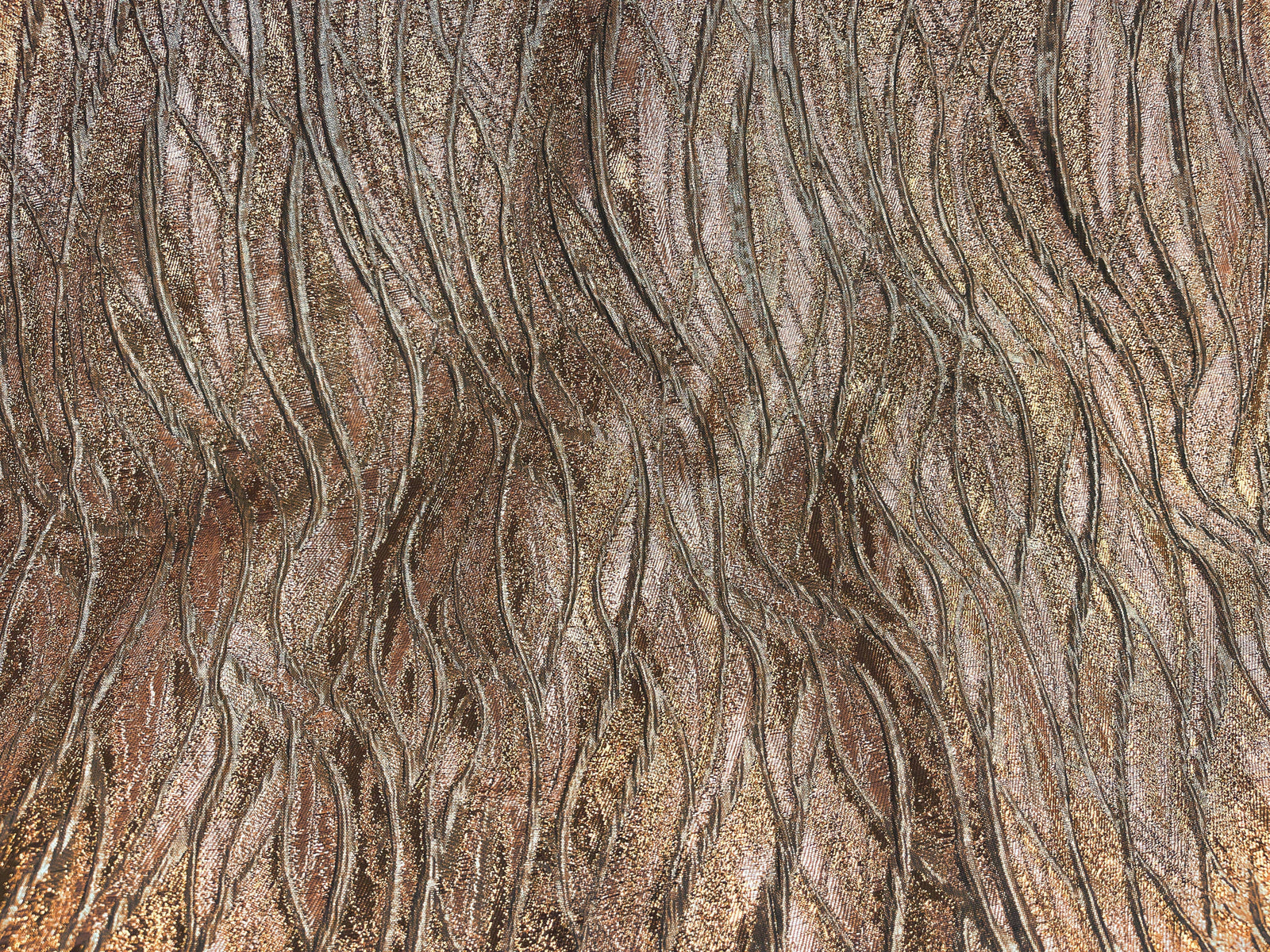 3D Ripple Regal Brocade - Jade/Copper - Cheap Fabrics