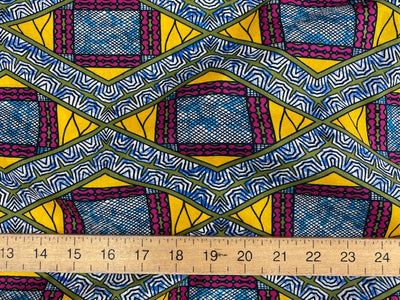 African Cotton Print - Geometric Cube