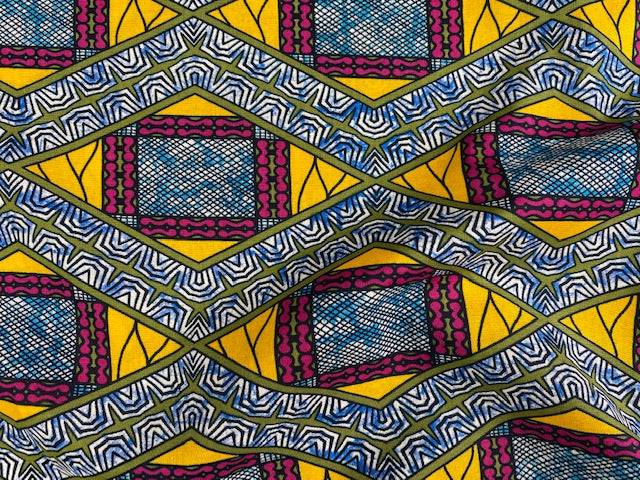 African Cotton Print - Geometric Cube - Cheap Fabrics