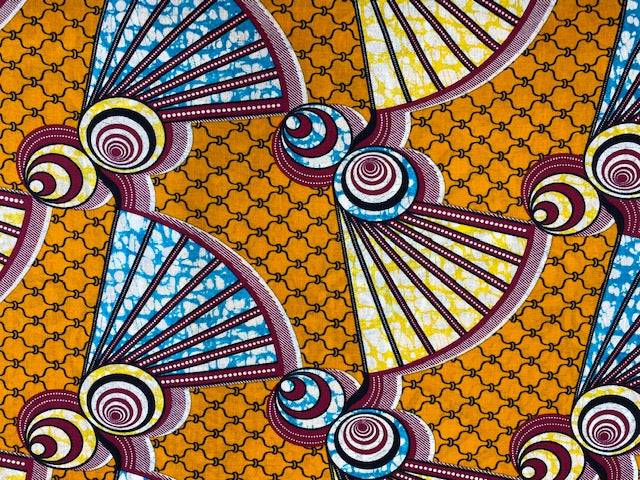 African Cotton Print - Swirly Fan - Cheap Fabrics