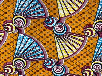 African Cotton Print - Swirly Fan