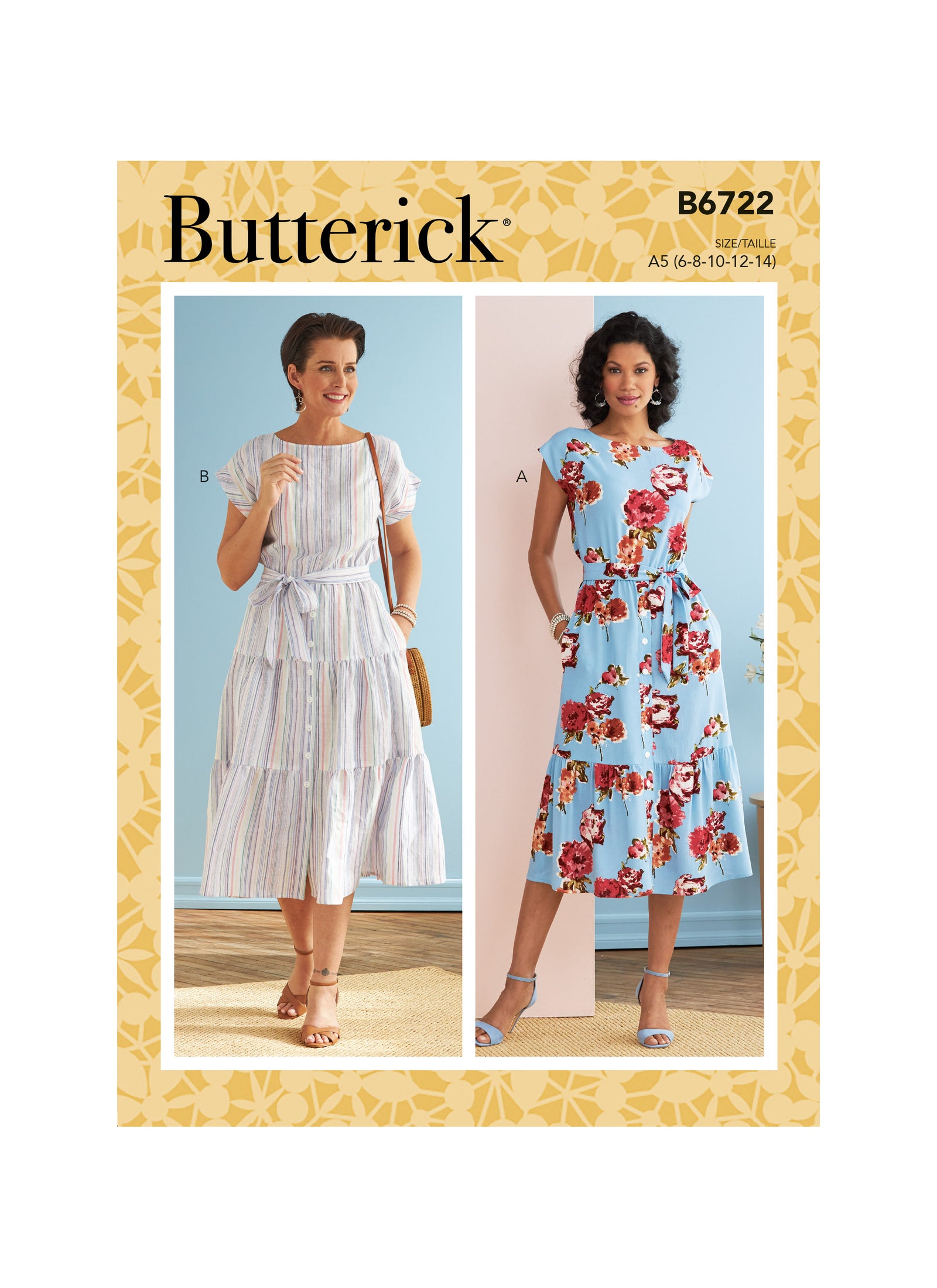 B6722 Butterick Sewing Pattern Misses' Dresses - Cheap Fabrics