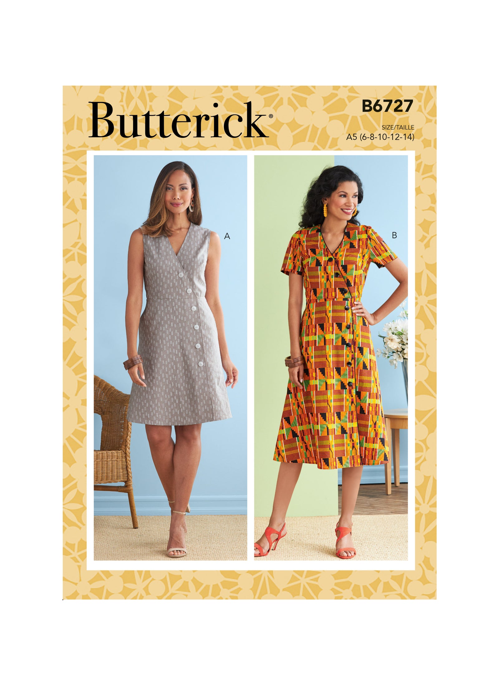 B6727 Butterick Sewing Pattern Misses' Dresses - Cheap Fabrics