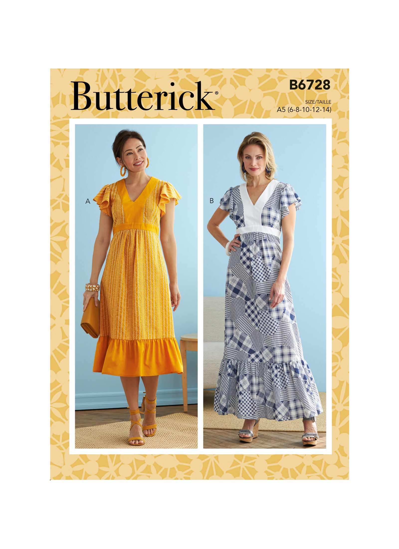 B6728 Butterick Sewing Pattern Misses' Dresses - Cheap Fabrics