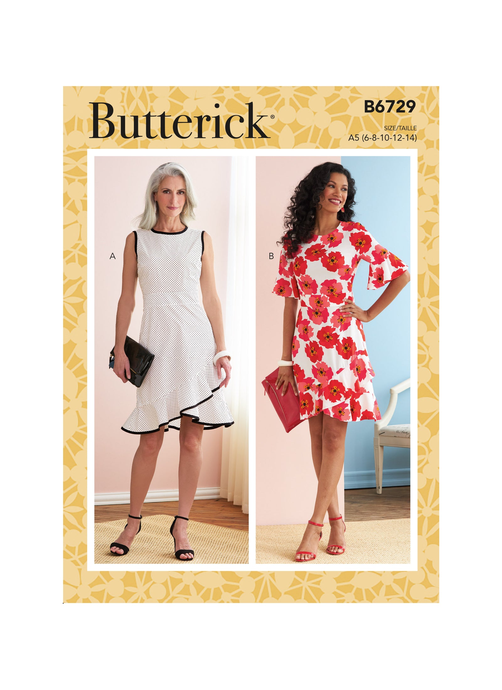 B6729 Butterick Sewing Pattern Misses' Dresses - Cheap Fabrics