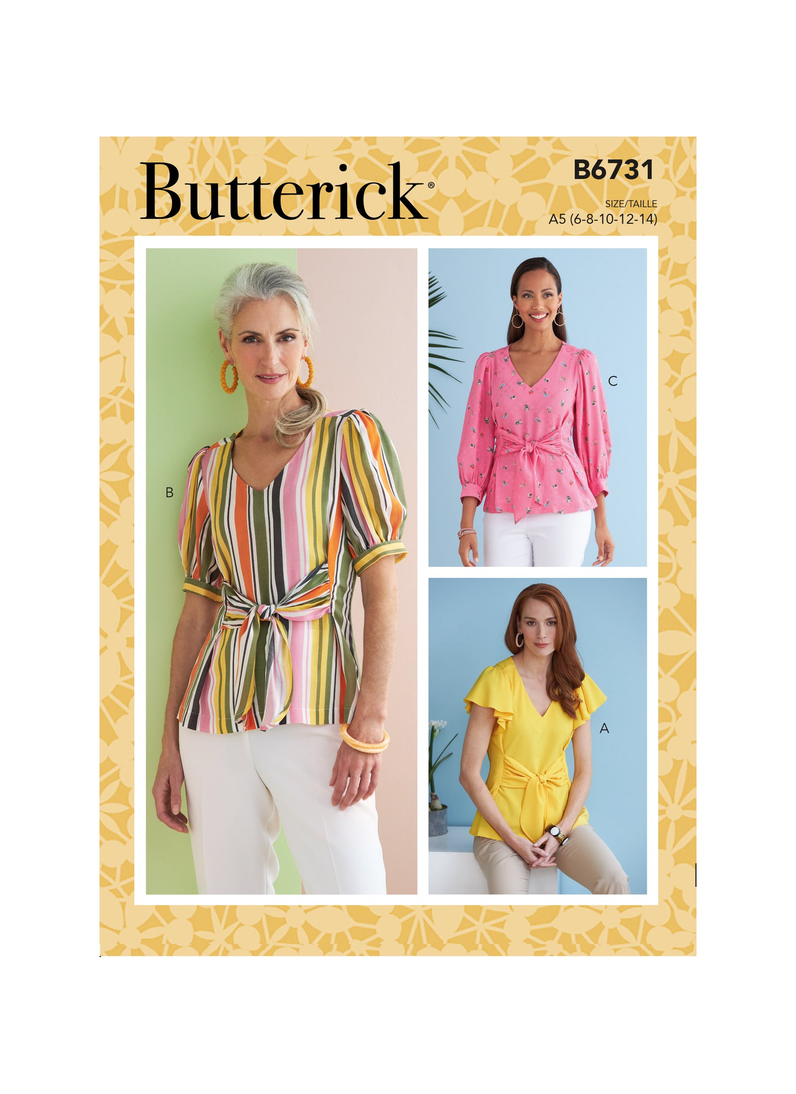 B6731 Butterick Sewing Pattern Misses' Top - Cheap Fabrics