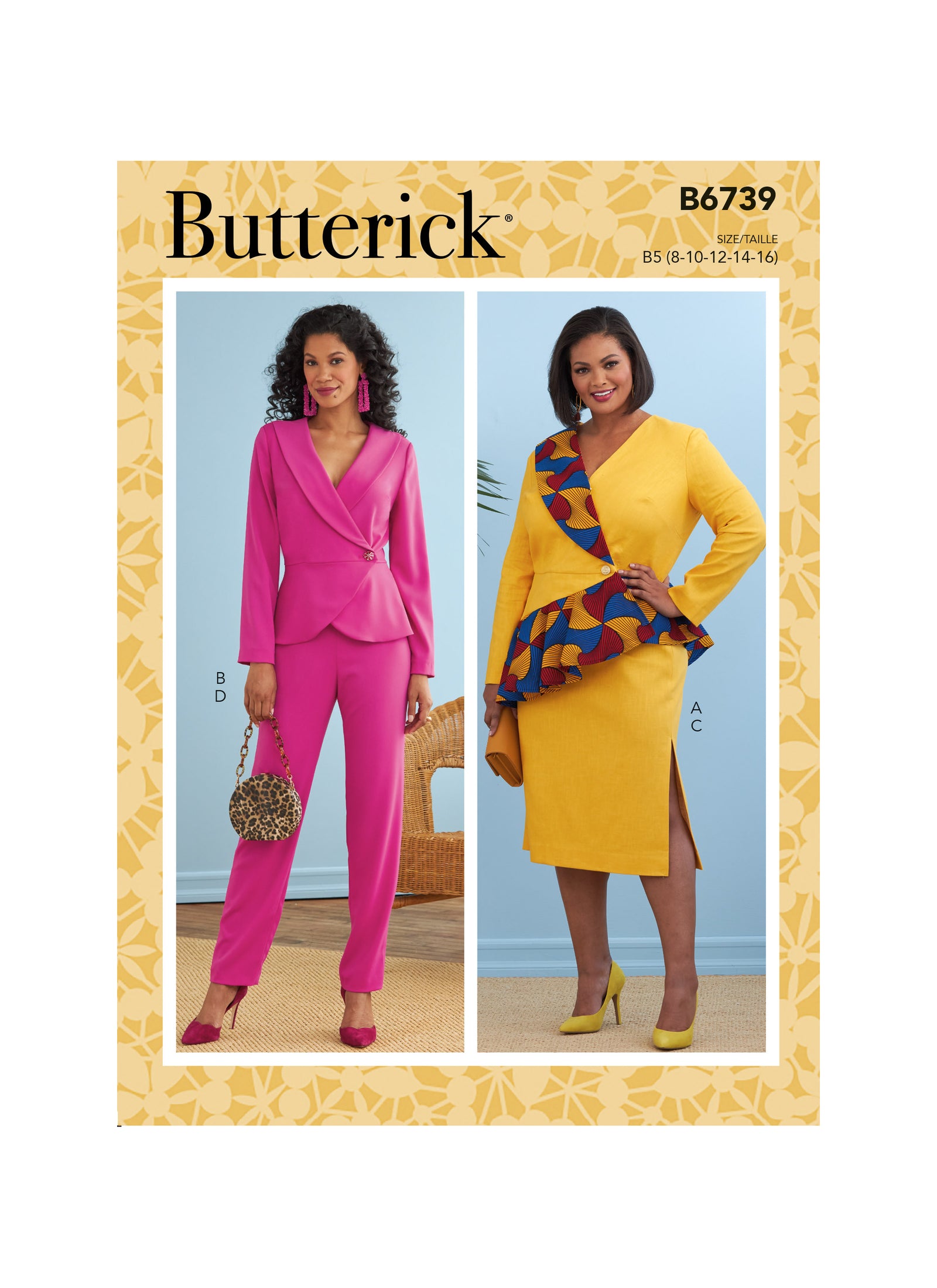 B6739 Butterick Sewing Pattern Misses' Jacket, Dress, Top, Skirt & Pants - Cheap Fabrics