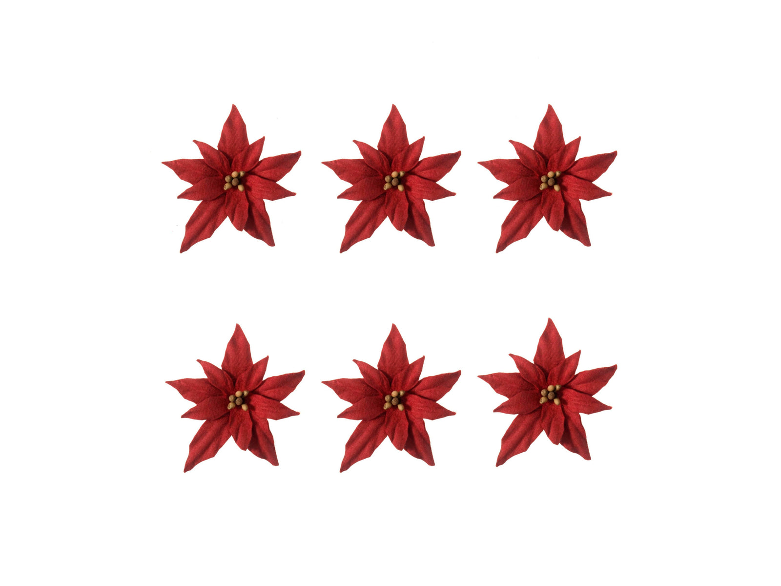 Christmas Craft Embellishments - Stick On Motifs POINSETTIA BLOOM - Cheap Fabrics