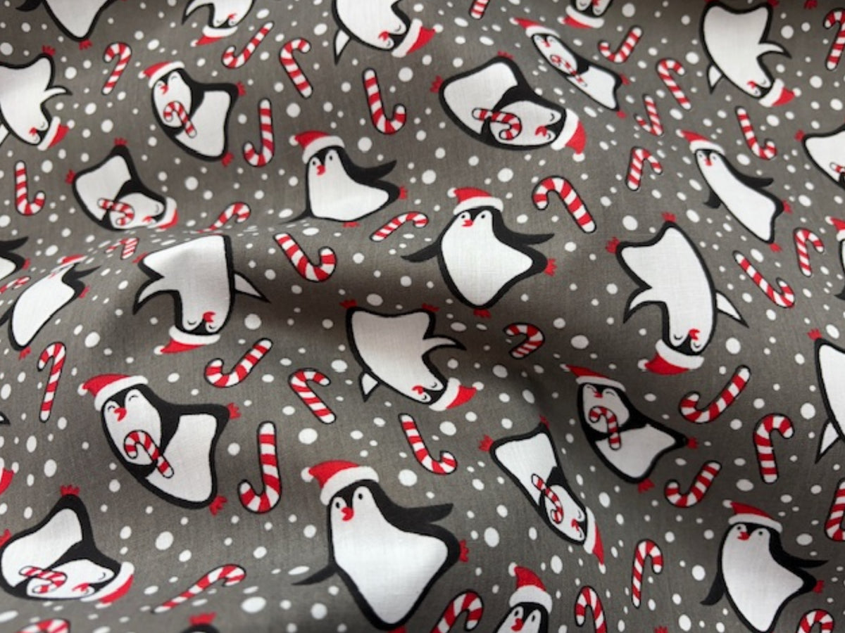 Christmas Penguins - Poly/Cotton Print