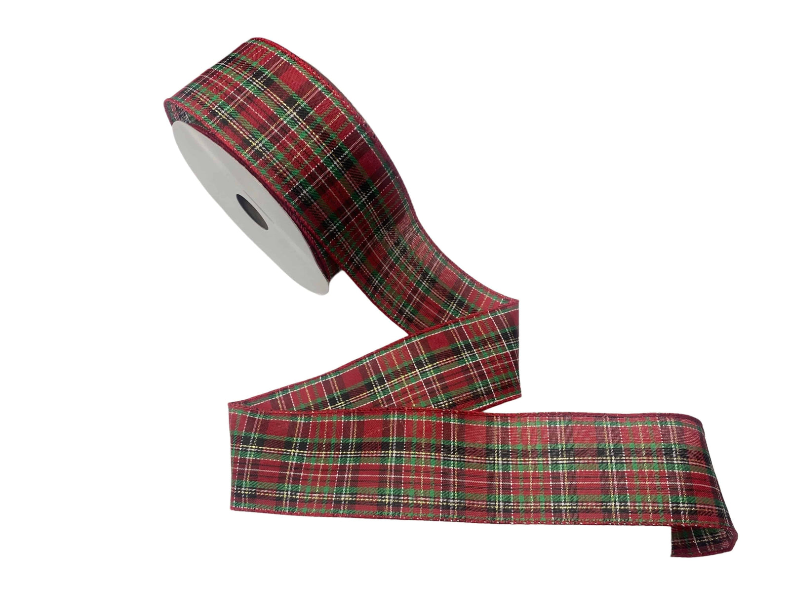Christmas Wired Edge Ribbon - TARTAN - Cheap Fabrics