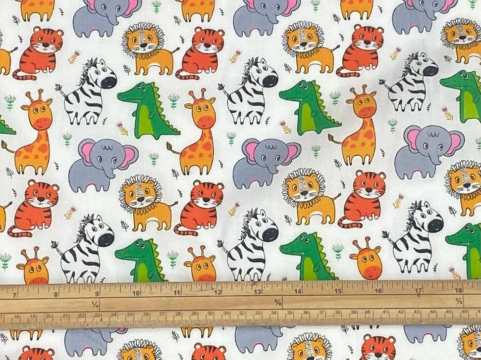 Children's Jungle Safari - Poly/Cotton Print - Cheap Fabrics