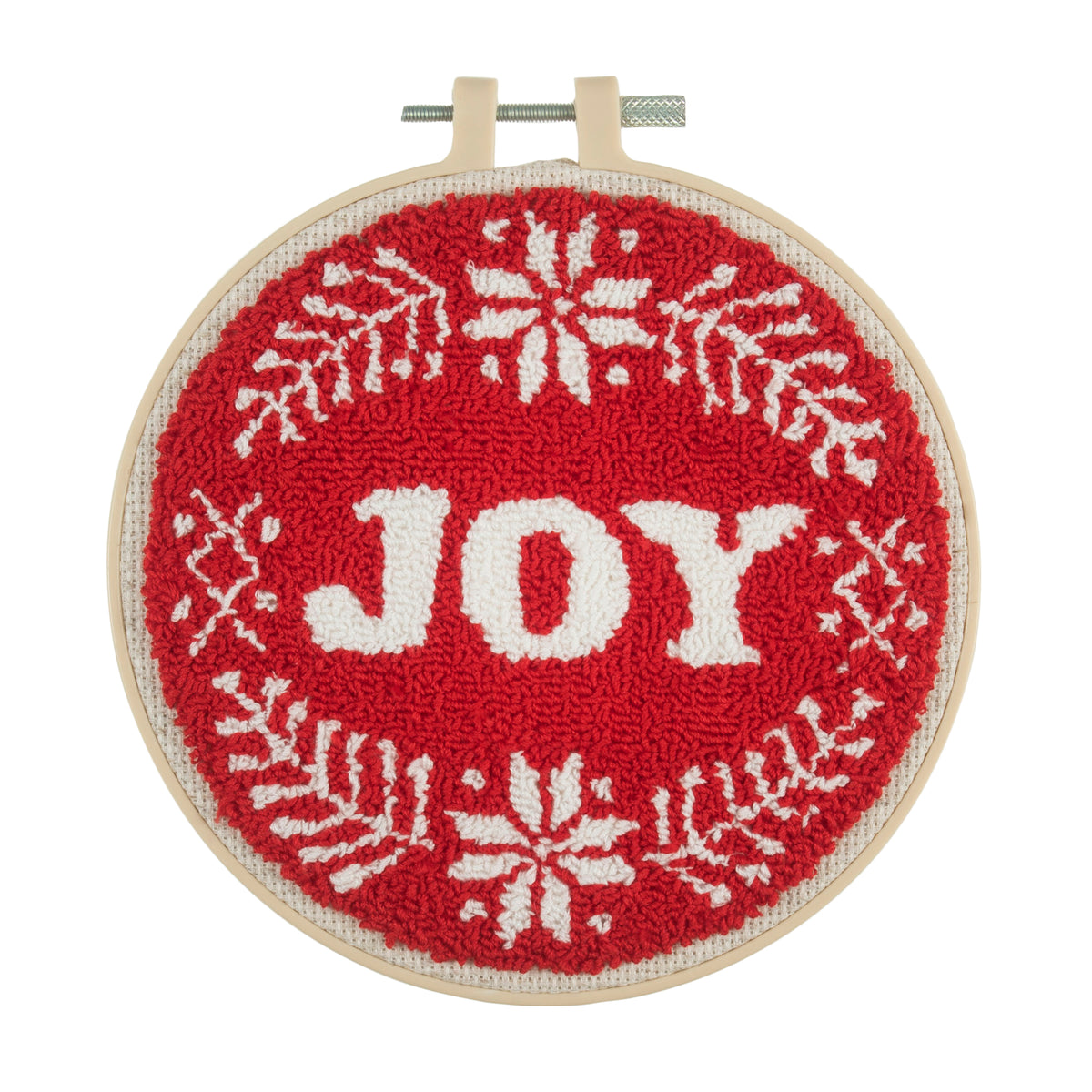 Embroidered Punch Needle Kit: Floss and Hoop - CHRISTMAS JOY