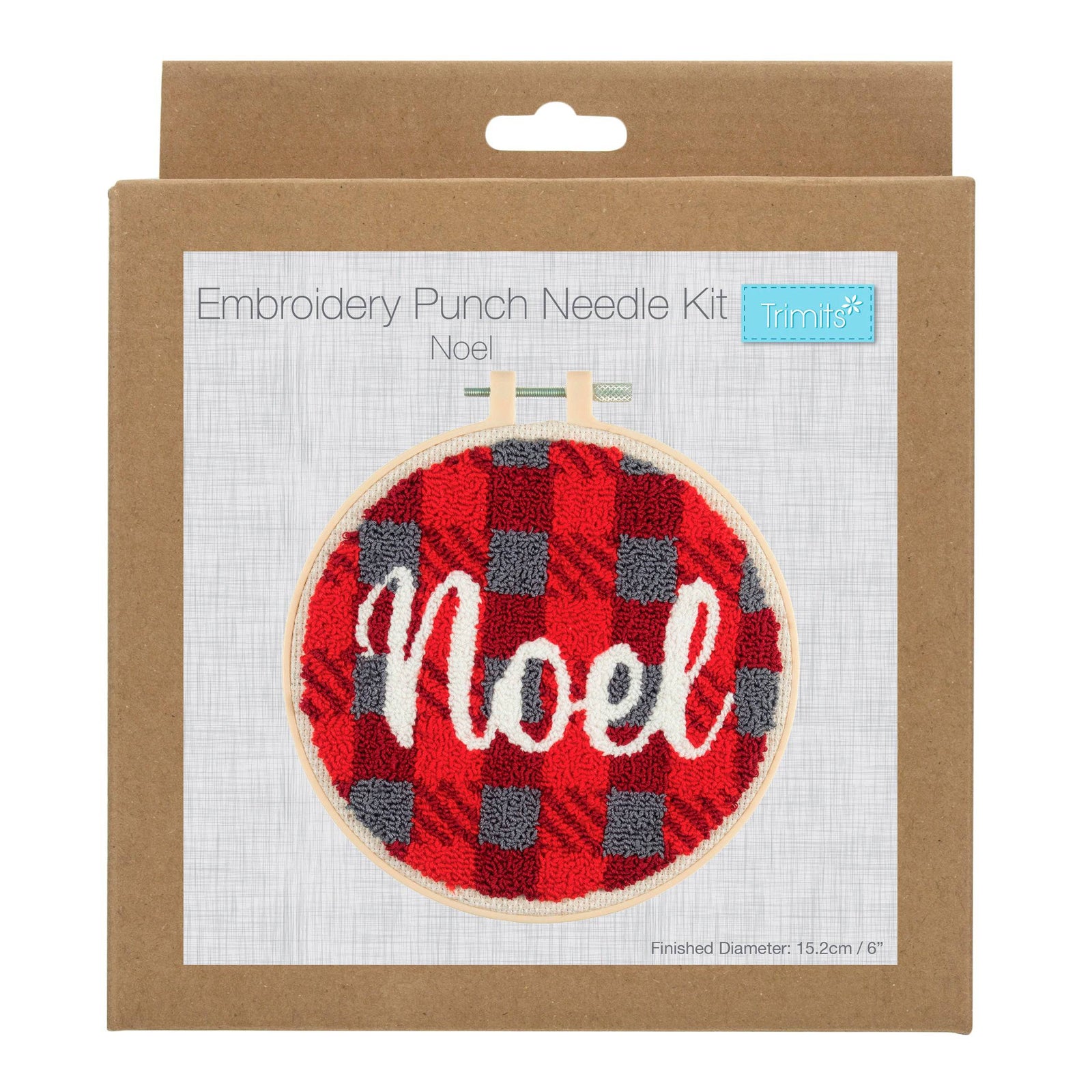 Embroidered Punch Needle Kit: Floss and Hoop - NOEL SCRIPT - Cheap Fabrics