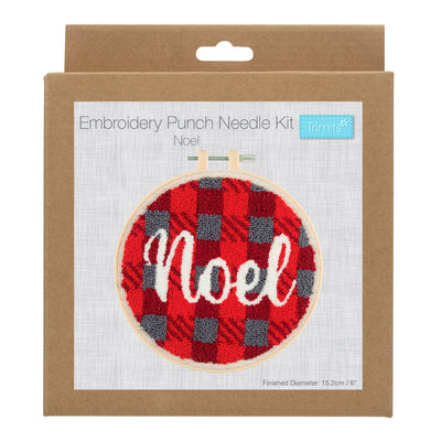 Embroidered Punch Needle Kit: Floss and Hoop - NOEL SCRIPT
