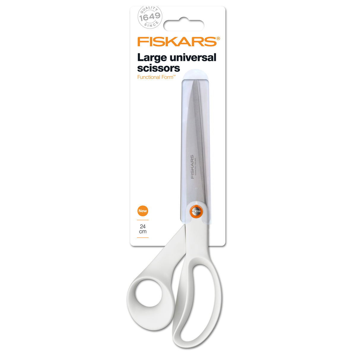 Scissors: Functional Form™: Universal: 24cm or 9.5in: White - Right Hand Use