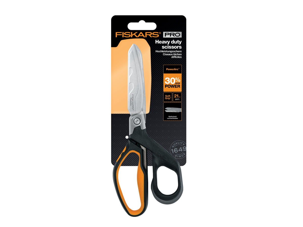 Heavy Duty Fabric Scissors - PowerArc Soft Grip 21cm