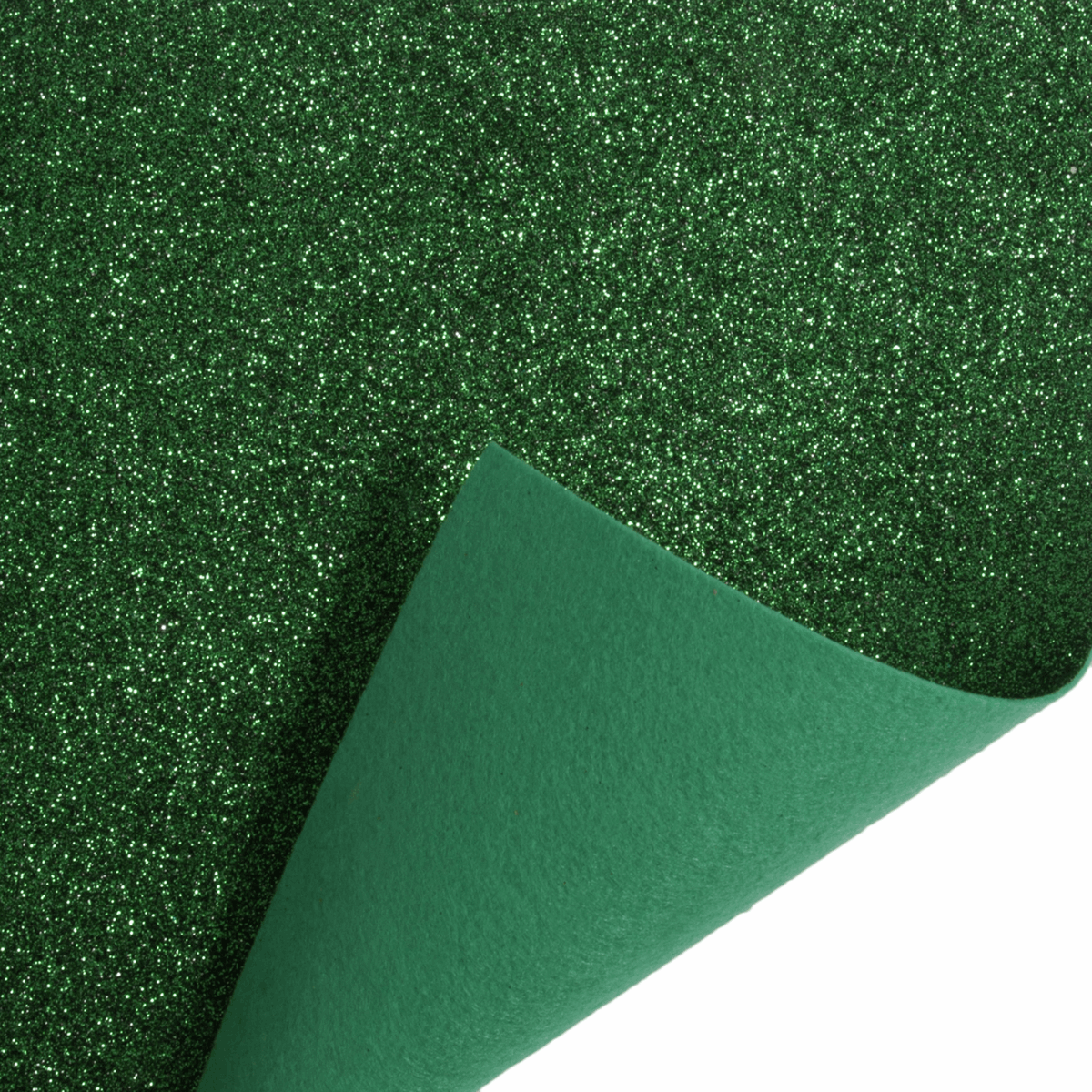 Green Sparkle Glitter Felt Fabric -  (90cm Width) REMNANT 68CMS - Cheap Fabrics