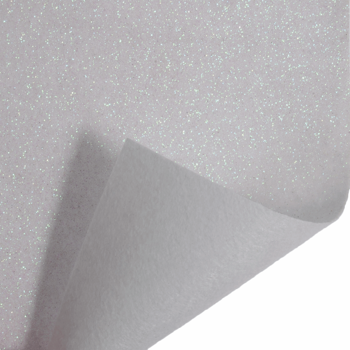 White Sparkle Glitter Felt Fabric -  (90cm Width) REMNANT 91CMS