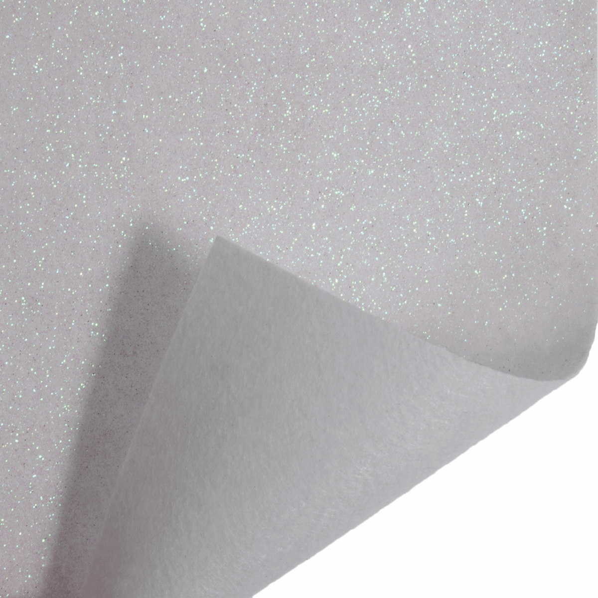 White Sparkle Glitter Felt Fabric -  (90cm Width) REMNANT 91CMS - Cheap Fabrics