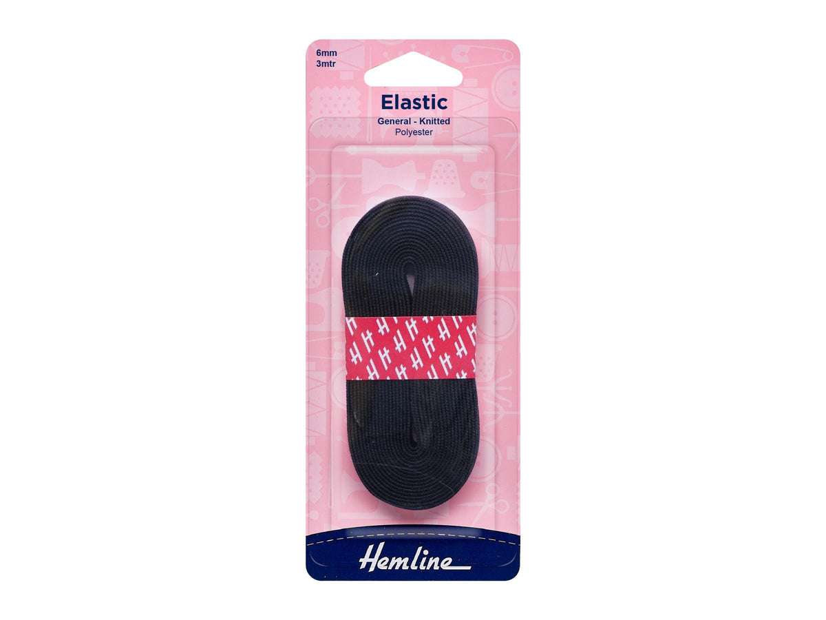 General Purpose Knitted Elastic: 3m x 6mm - White