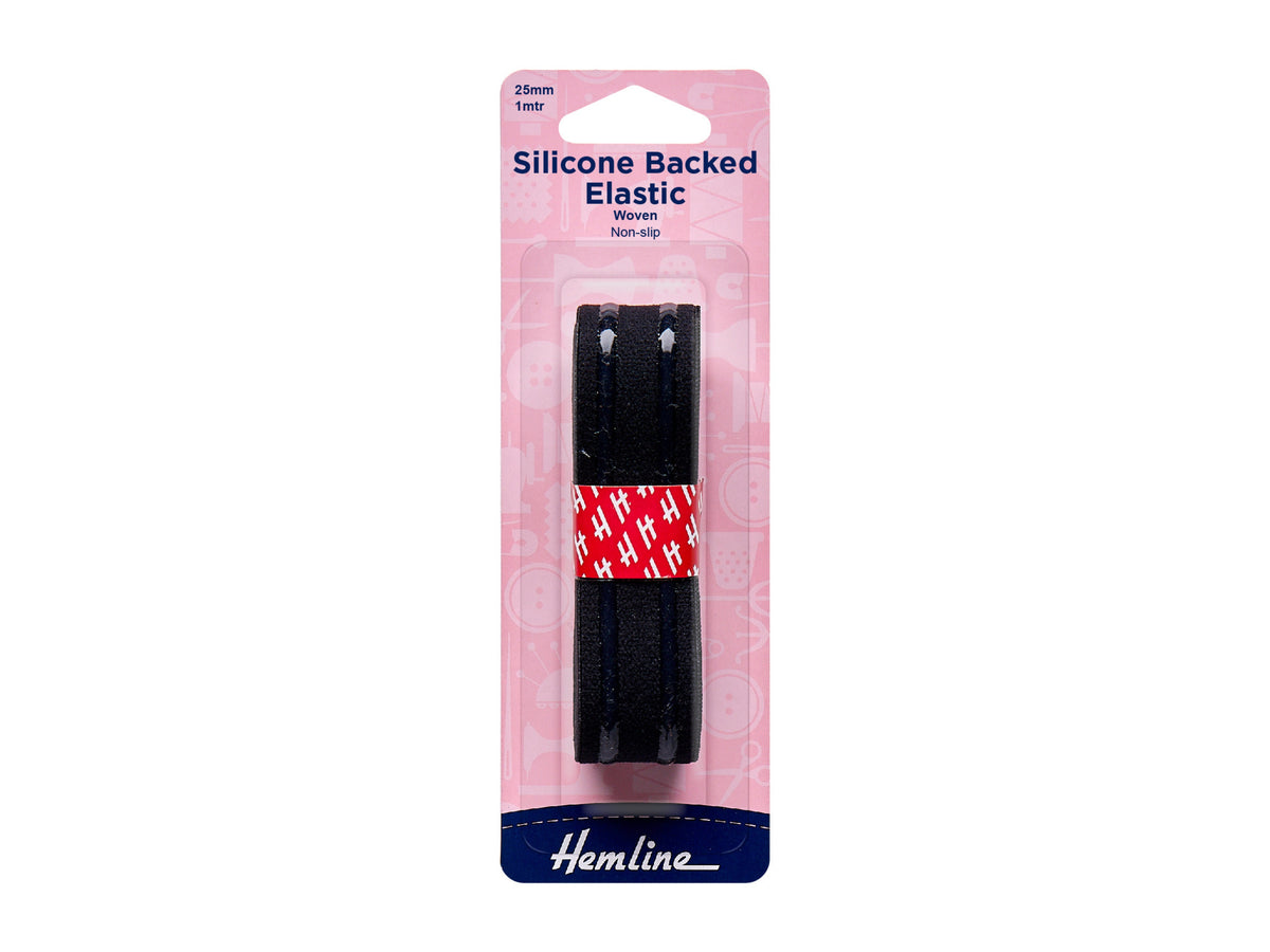 Silicone Backed Elastic - 1m x 25mm - Cheap Fabrics