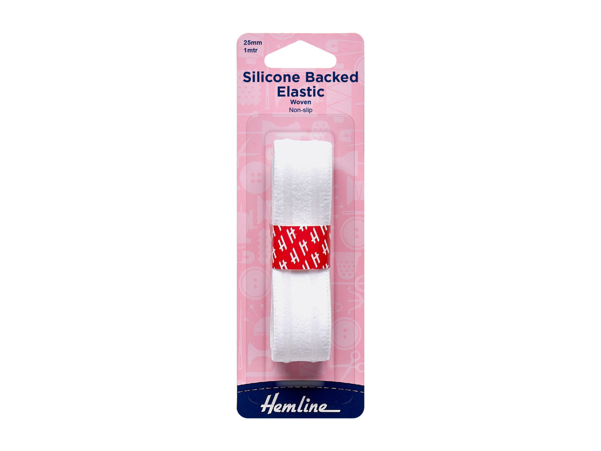 Silicone Backed Elastic - 1m x 25mm - Cheap Fabrics