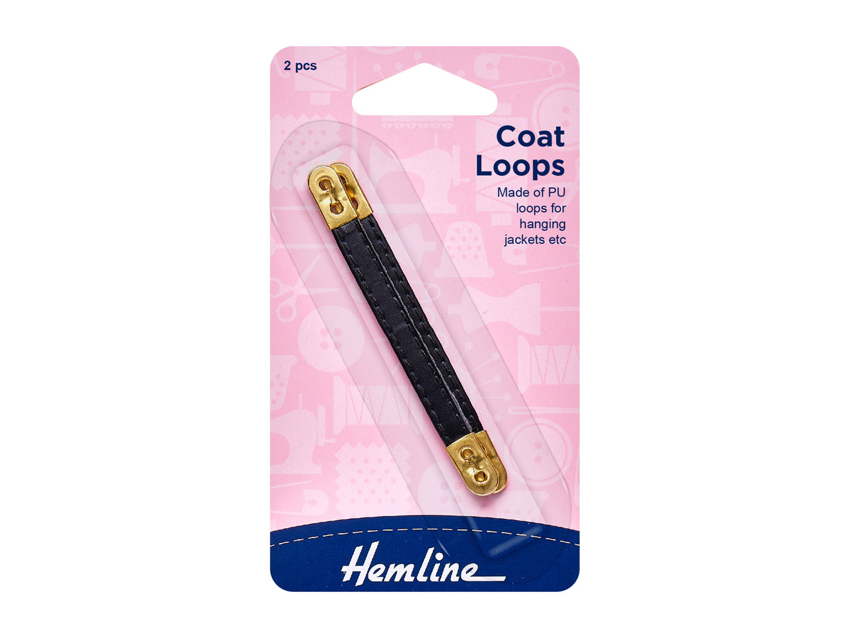 Coat Loops: Leather - Black (2 Pieces)
