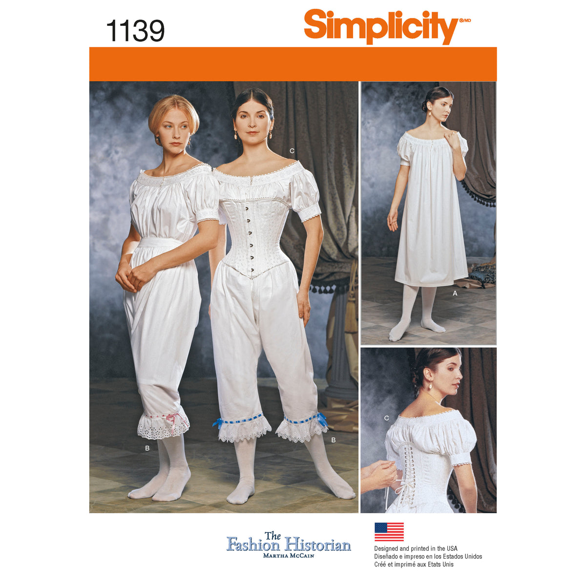 S1139 Simplicity Sewing Pattern Misses&#39; Civil War Undergarments