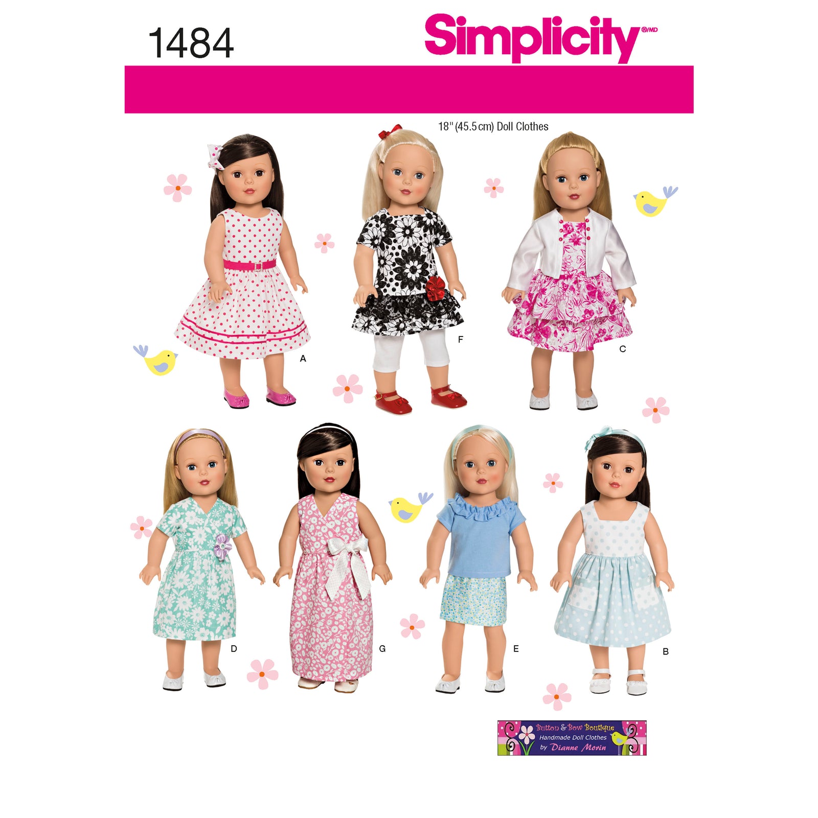 S1484 Simplicity Sewing Pattern 18" Doll Clothes - Cheap Fabrics
