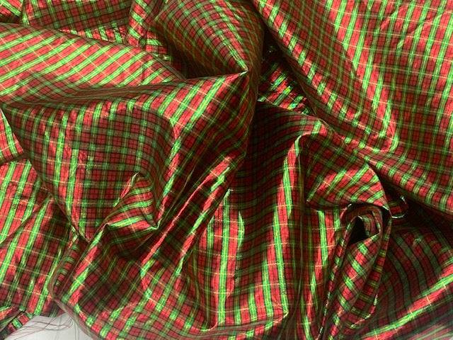Metallic Tartan Lame Christmas Fabric - Cheap Fabrics
