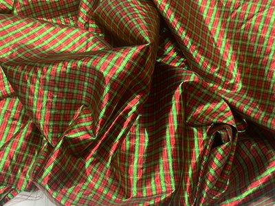 Metallic Tartan Lame Christmas Fabric
