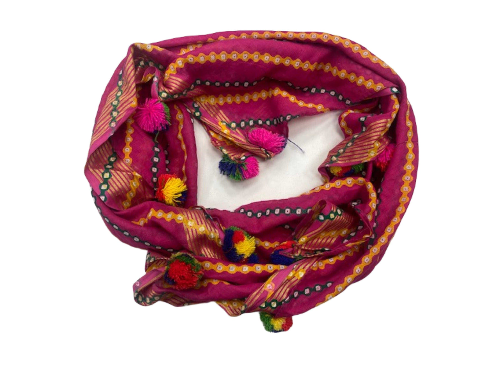 Hot Pink -  Ethnic Square Scarf - Cheap Fabrics