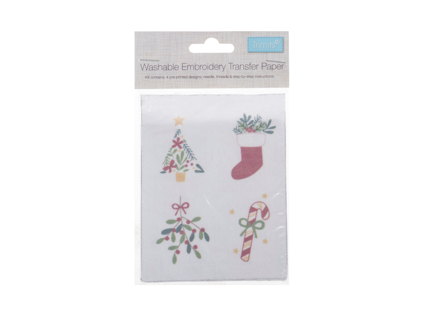 Washable Embroidery Transfer Paper: Christmas 4 Designs - Cheap Fabrics