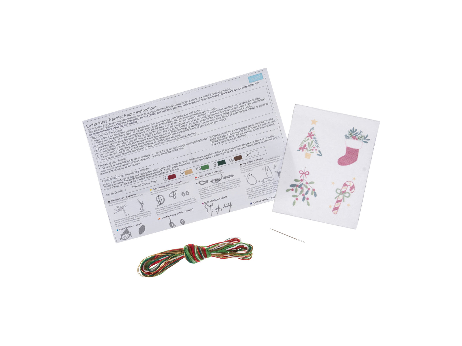 Washable Embroidery Transfer Paper: Christmas 4 Designs - Cheap Fabrics