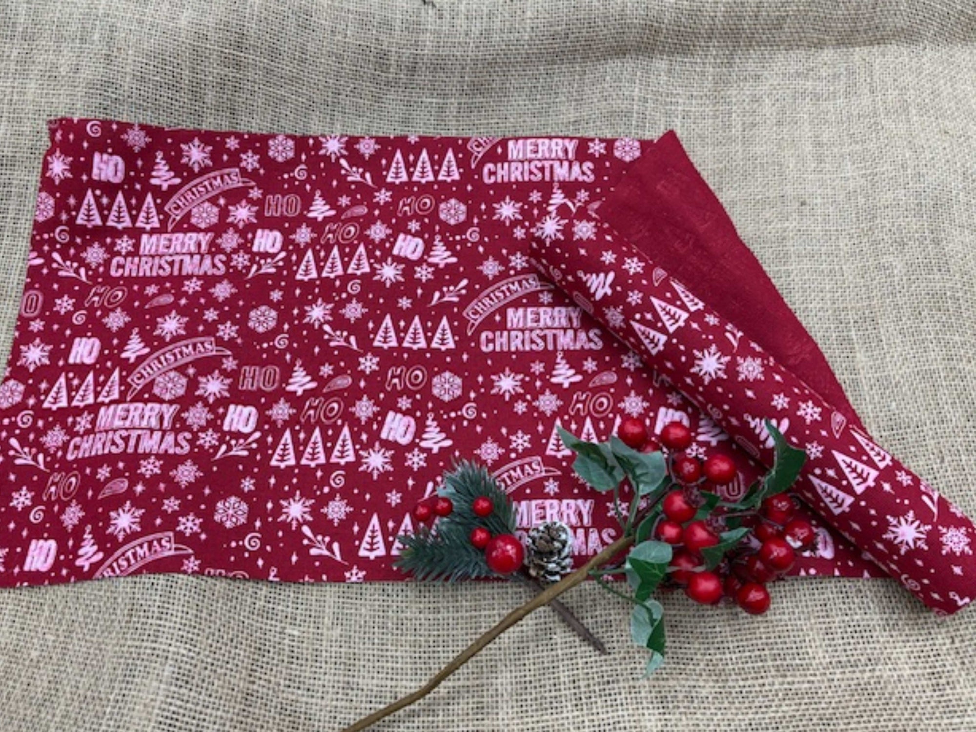 Christmas Fabric Roll: 2m x 28cm - Cheap Fabrics